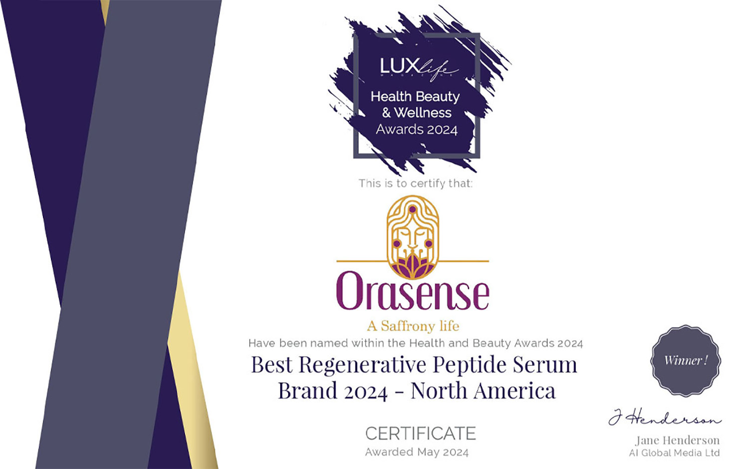 orasense certificate